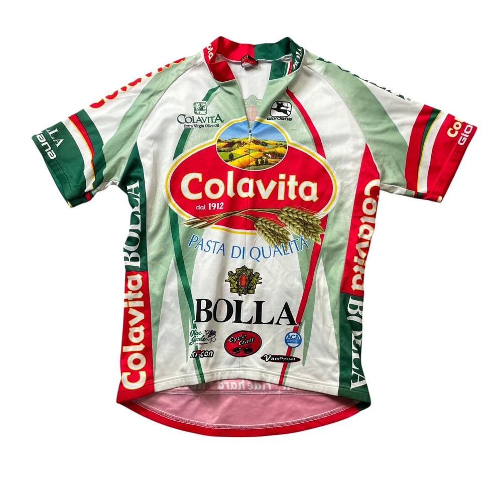 Giordana‎ Colavita Vintage Cycling Jersey 3/4 Zip Short Sleeve (measurements)